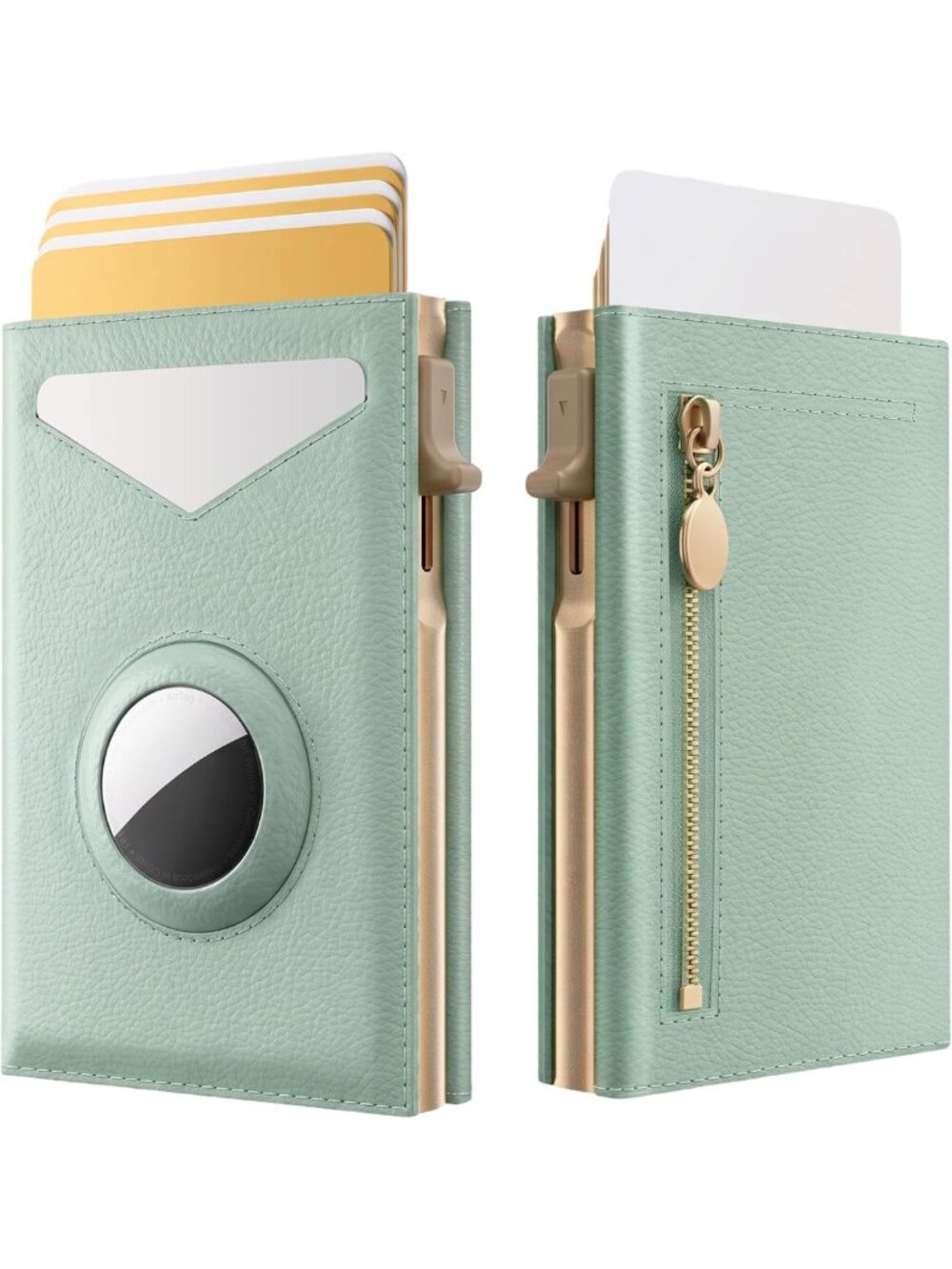 Slim RFID Trifold Wallet for Women with AirTag Holder - Stylish & Functional